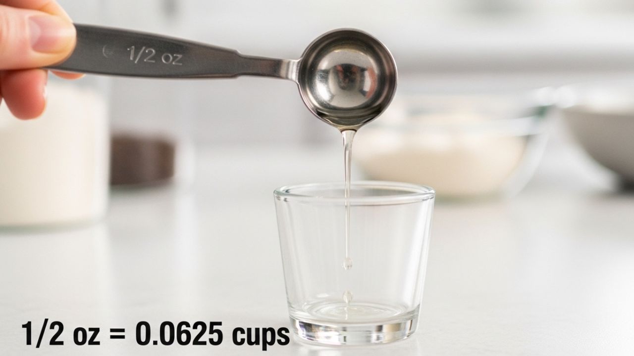 how many cups is 1/2 oz