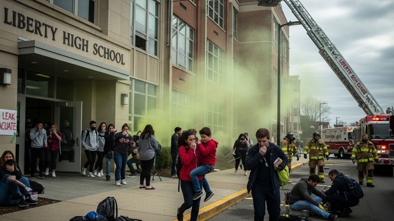 liberty high school gas evacuation